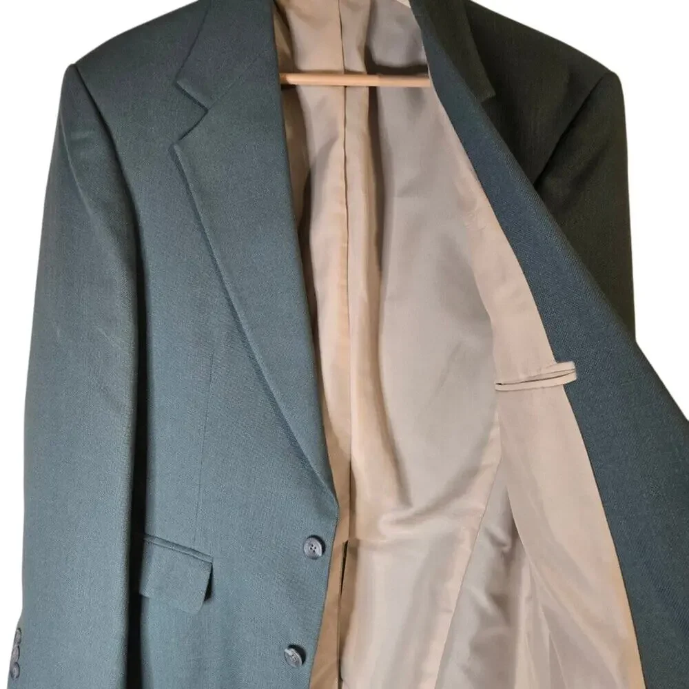 Haggar Gentleman's Fit 40R Sage Green Blazer Sport Coat [0135]